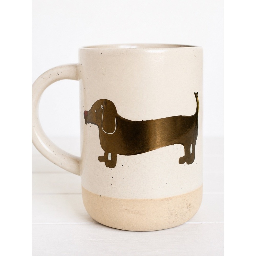 Harvest Green Studio Dachshund Stoneware Mug Dog Lover Speckled